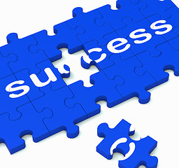 Image showing Success Jigsaw Shows Achievement Of Solution