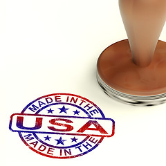 Image showing Made In USA Stamp Showing  American Products Or Produce