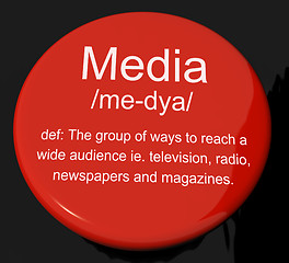 Image showing Media Definition Button Showing Ways To Reach An Audience