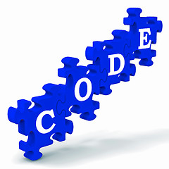 Image showing Code Puzzle Showing Codification Or Encoding