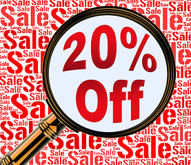Image showing Twenty Percent Off Means Discount Closeout And Offers
