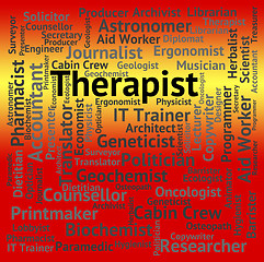 Image showing Therapist Job Indicates Word Hiring And Therapies