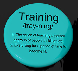 Image showing Training Definition Button Showing Education Instruction Or Coac