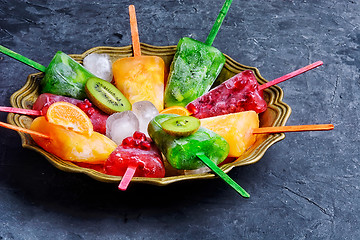 Image showing ice cream with tropical fruit