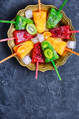 Image showing ice cream with tropical fruit