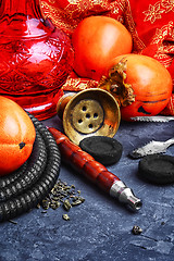 Image showing Hookah with persimmon