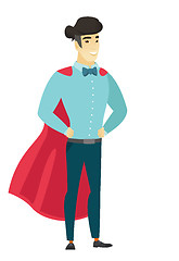 Image showing Businessman wearing a red superhero cloak.