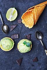 Image showing Ice cream with lime flavor