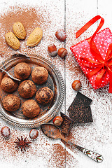 Image showing Chocolate truffles balls