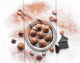 Image showing Chocolate truffles balls