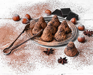 Image showing Chocolate truffles balls