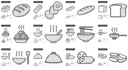 Image showing Junk food line icon set.