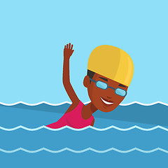 Image showing Woman swimming vector illustration.