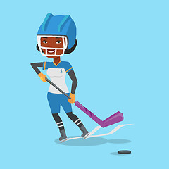 Image showing Ice hockey player vector illustration.