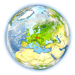 Image showing Czech republic on Earth isolated