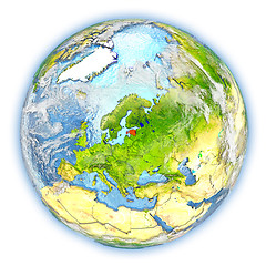 Image showing Estonia on Earth isolated