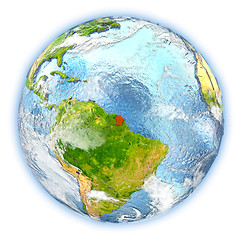 Image showing French Guiana on Earth isolated