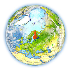 Image showing Finland on Earth isolated