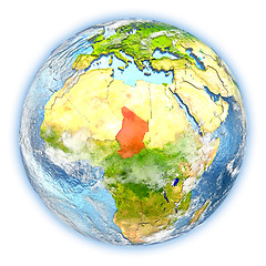 Image showing Chad on Earth isolated