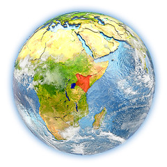 Image showing Kenya on Earth isolated