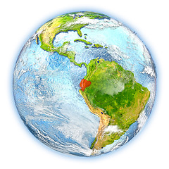 Image showing Ecuador on Earth isolated