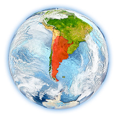 Image showing Argentina on Earth isolated