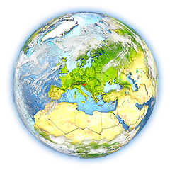 Image showing Slovenia on Earth isolated