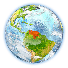 Image showing Venezuela on Earth isolated