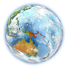 Image showing Papua New Guinea on Earth isolated