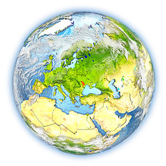 Image showing Moldova on Earth isolated