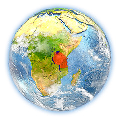 Image showing Tanzania on Earth isolated