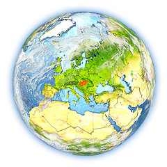 Image showing Hungary on Earth isolated