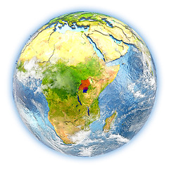 Image showing Uganda on Earth isolated