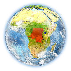 Image showing Democratic Republic of Congo on Earth isolated