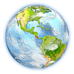 Image showing Costa Rica on Earth isolated