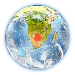 Image showing Botswana on Earth isolated