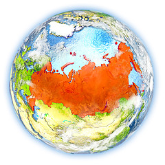 Image showing Russia on Earth isolated