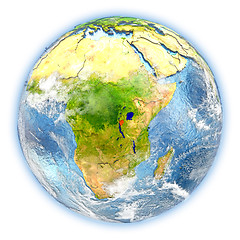 Image showing Burundi on Earth isolated