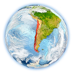 Image showing Chile on Earth isolated