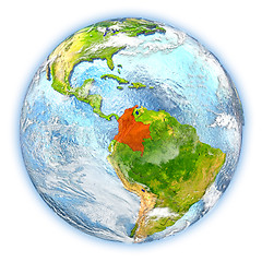 Image showing Colombia on Earth isolated