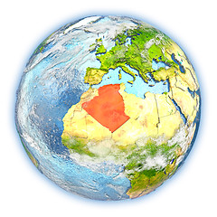 Image showing Algeria on Earth isolated