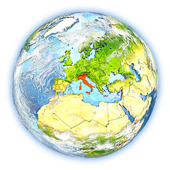 Image showing Italy on Earth isolated