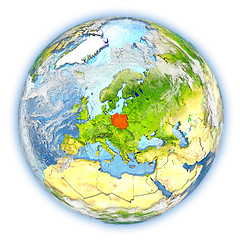 Image showing Poland on Earth isolated