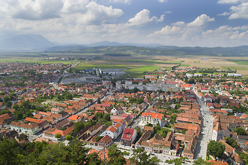 Image showing Aerial view of Rasnov city