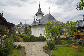 Image showing Garden at orthodox monastery of Sihastria