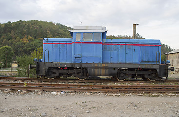 Image showing Old diesel railroad train locomotive
