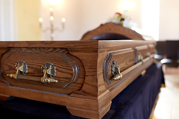 Image showing coffin at funeral in church