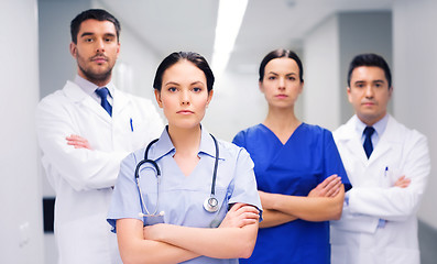 Image showing group of medics or doctors at hospital