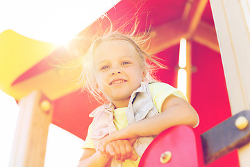 Image showing happy little girl on children playground