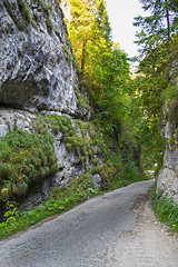 Image showing Mountain road  between two rocks